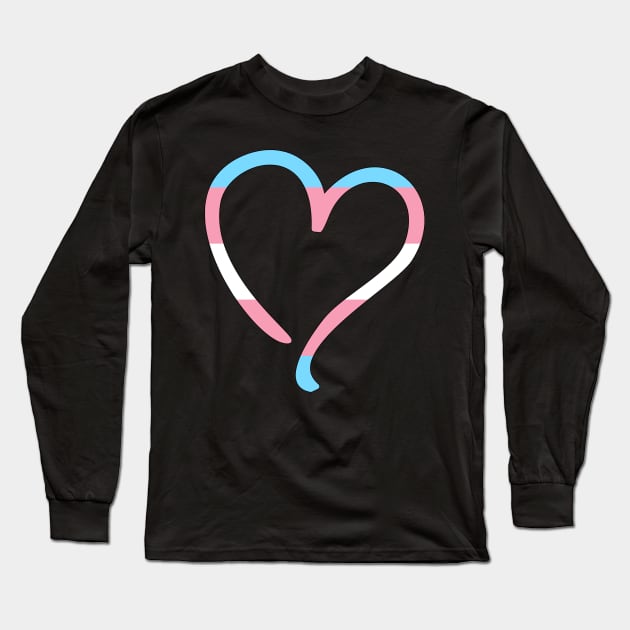 Transgender Flag Heart Long Sleeve T-Shirt by valentinahramov